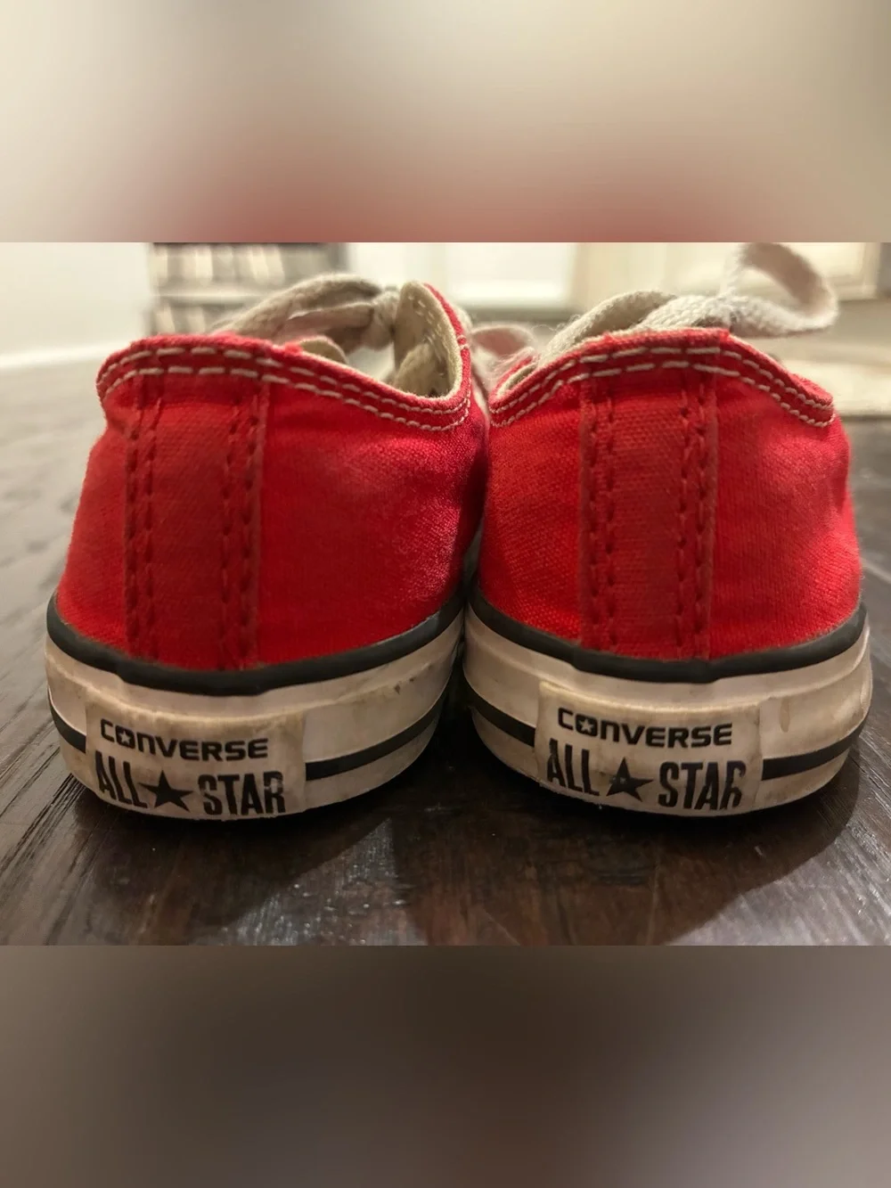 Converse Kids Red Canvas Low-Top Sneakers with White Laces